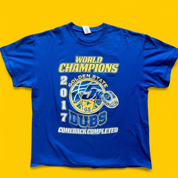 Golden State Warriors 2017 NBA World Champions Redemption Double Sided T-Shirt - Picture 1 of 5